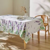 Nappe polycoton anti-taches imprimé lavande - Blancheporte