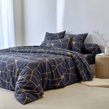Linge de lit Geoffroy en coton à motifs graphiques - Blancheporte