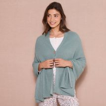 Poncho couvre-épaules en maille - Taille Tu - Kaki - Blancheporte