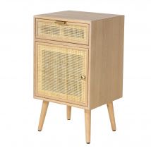Table de chevet RANAË bois placage frêne et cannage rotin - Blancheporte