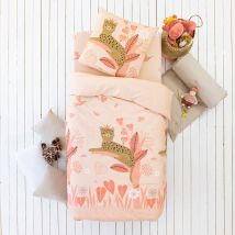 Linge de lit enfant Reina imprimé 1 personne - coton - Rose - Coton - Colombine Des Petits - Blancheporte