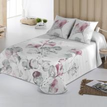 Couvre-lit matelassé imprimé bourgeons - Blancheporte