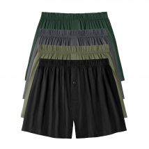 Caleçon flottant ouvert uni - lot de 4 - Gris/kaki/noir - Taille M - Coton/jersey - Blancheporte