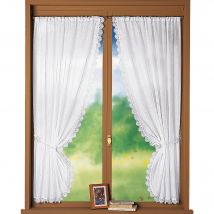 Rideau macramé finition passe-tringle embrasse assortie - la paire - Blancheporte
