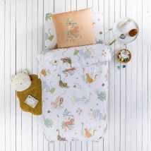 Linge de lit enfant Chafou imprimé chats - coton - Blanc - Coton - Colombine Des Petits - Blancheporte