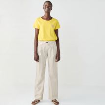Pantalon droit large, rayé - Blancheporte