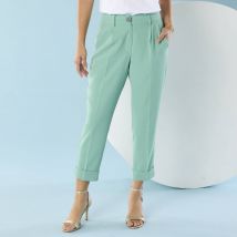 Pantalon 7/8ème fuselé, Spécial Petites - Taille 40 - Vert - Blancheporte