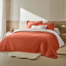Couvre-lit réversible microfibre matelassée/sherpa - Blancheporte