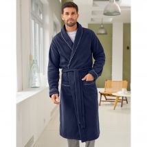 Robe de chambre maille polaire - Taille M - Bleu - Blancheporte