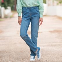 Jean chino stretch - Taille 38 - Bleu - Blancheporte
