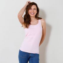 Débardeur post-opératoire à brassière intégrée en coton stretch - Taille 50 - Rose - Blancheporte