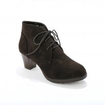 Bottines lacées à talon fantaisie - Noir - Taille 39 - Blancheporte