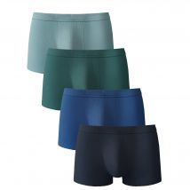 Boxer 100% coton - lot de 4 - Bleu/vert - Taille M - Coton/jersey - Blancheporte