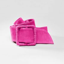 Ceinture large croûte de cuir - Taille Tu - Rose - Blancheporte