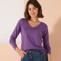Pull col V - Taille 52 - Violet - Blancheporte