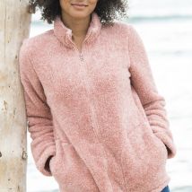 Veste zippée, maille peluche - T42/44 - Rose - Outdoor Collection - Blancheporte