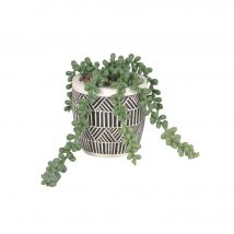 Plante artificielle et pot en ciment - Blancheporte