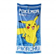 Drap de bain enfant Pikachu éponge et velours coton - 300g/m² - Jaune - Coton/velours - Pokemon - Blancheporte