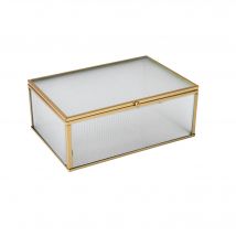 Boîte de rangement en verre et métal - Blancheporte