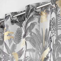 Voilage feuilles palmier imprimé métallisé - Blancheporte