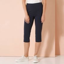 Pantalon capri taille haute - Taille 44 - Bleu - Blancheporte