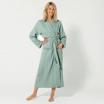 Peignoir uni en triple gaze de coton - Vert - Taille 42/44 - Coton/gaze De Coton - Colombine - Blancheporte