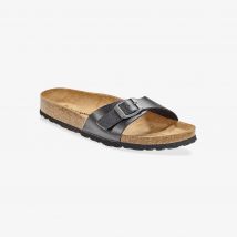 Sandales plates cuir à boucle réglable - Noir - Taille 41 - Blancheporte