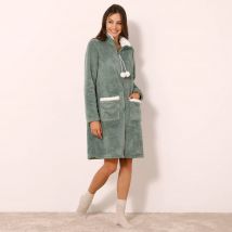 Robe de chambre maille polaire - Taille 50 - Kaki - Blancheporte