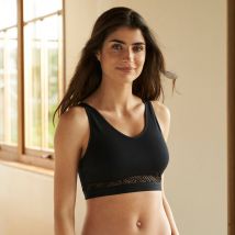 Brassière coton et dentelle - Taille 44 - Noir - Blancheporte