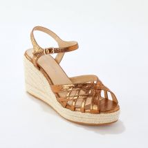 Sandales compensées corde, à brides - Kaki - Taille 38 - Blancheporte