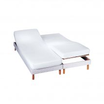 Protège-matelas tête et pieds relevables molleton absorbant irrétrécissable - Blanc - Coton - Conforlux - Blancheporte