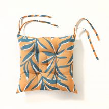 Galette de chaise carrée imprimé feuillage - Blancheporte