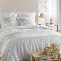 Parure de lit Margot rayures, coton et lin - Blancheporte