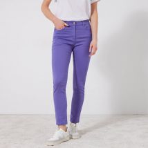 Pantalon 7/8ème fuselé stretch uni - T36 - Bleu - Colors&co - Blancheporte