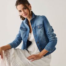 Veste brodée en jean - Blancheporte