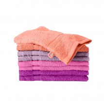 Gant de toilette camaïeu parme - lot de 8 - Orange/rose/vert/violet - Coton - Colombine - Blancheporte