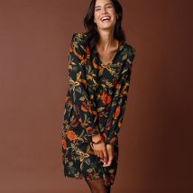 Robe ample imprimée - Taille 46 - Noir - Blancheporte