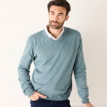 Pull uni col V - Taille L - Turquoise - Blancheporte