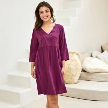 Chemise de nuit courte en viscose - Violet - Taille 40 - Viscose - Blancheporte