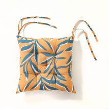 Galette de chaise carrée imprimé feuillage - Blancheporte