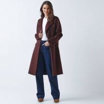 Manteau long laine mélangée - Marron - 34 - Blancheporte