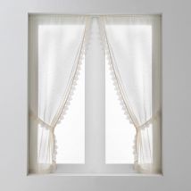 Rideau macramé finition passe-tringle embrasse assortie - la paire - Blancheporte