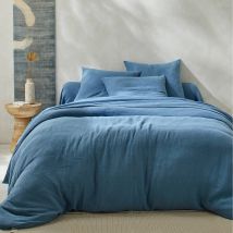 Linge de lit uni en triple gaze de coton - Bleu - Coton/gaze De Coton - Colombine - Blancheporte