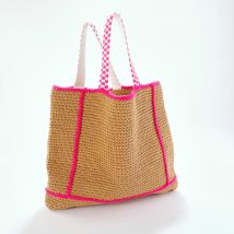Sac cabas effet crochet finitions contrastées - Blancheporte