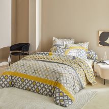 Linge de lit Marlow en coton motifs géométriques - Gris - Coton - Colombine - Blancheporte
