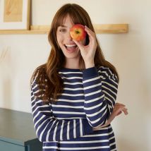 Pyjama molleton rayé avec legging - Taille 54 - Bleu - Blancheporte