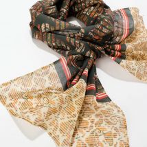 Foulard imprimé graphique, 198 x 38 cm - coton - Blancheporte