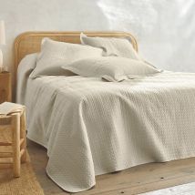 Couvre-lit matelassé microfibre motif géométrique - Blancheporte