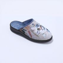 Mules impression photo "chat" - Bleu - Taille 38 - Blancheporte