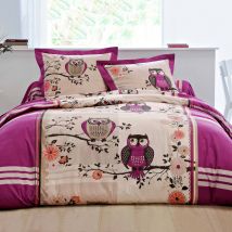 Linge de lit Chouette coton - Violet - Coton - Colombine - Blancheporte
